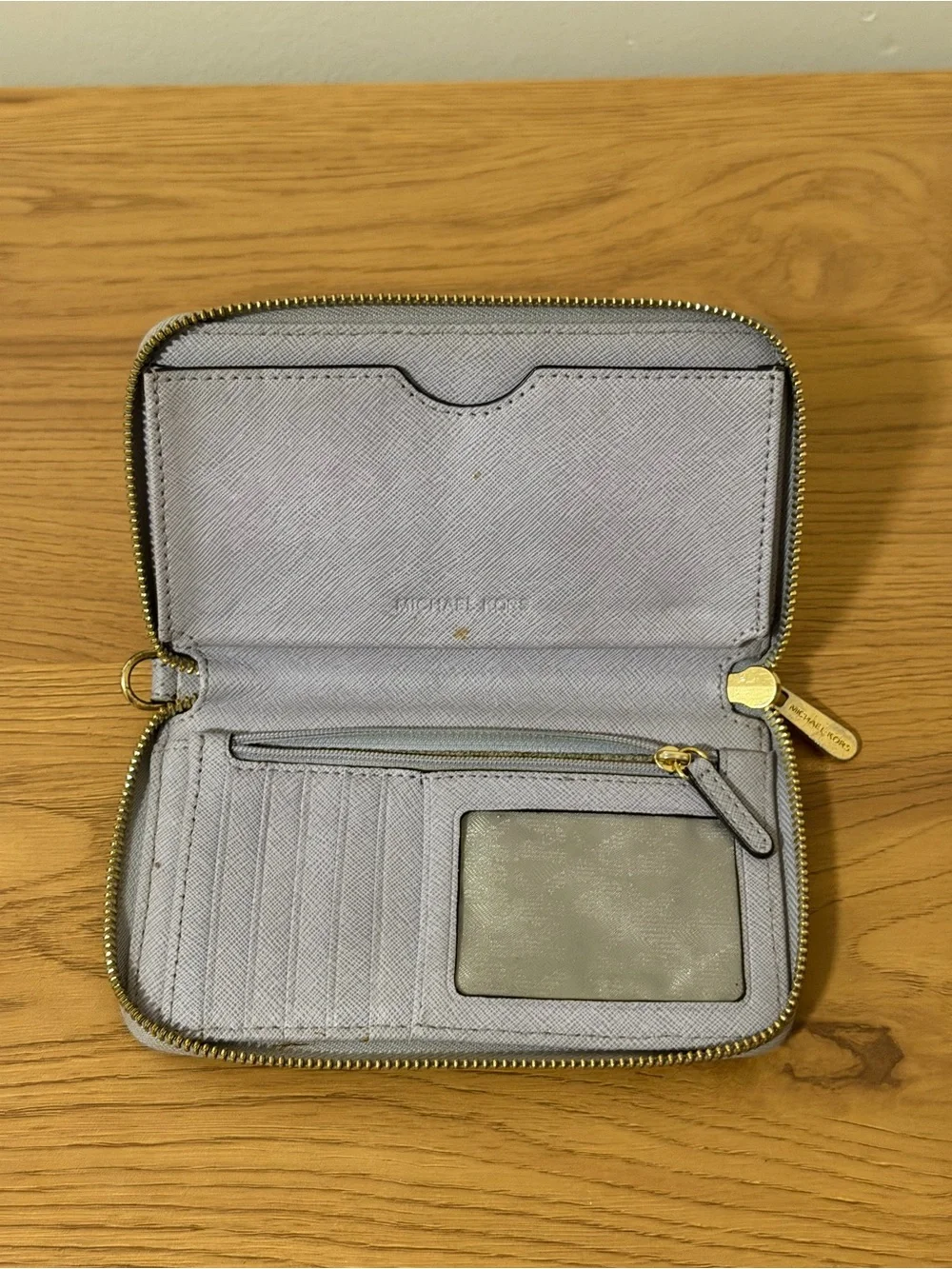 Michael Kors Light Lavender Saffiano Zip-Around Wallet